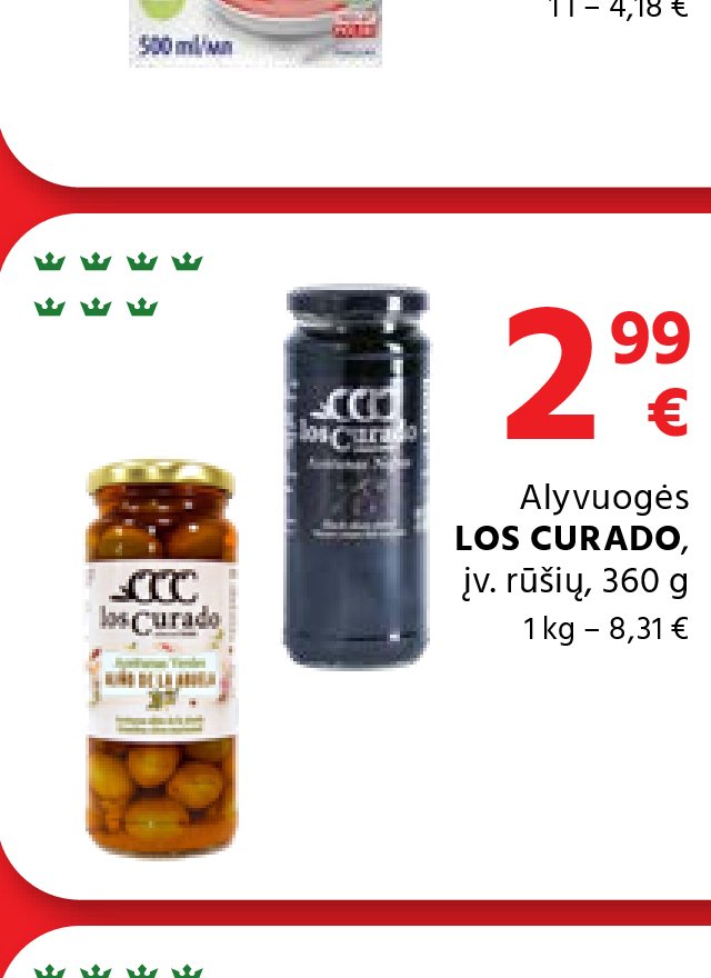 Alyvuogės LOS CURADO, 360 g