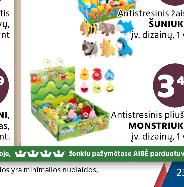 Antistresinis pliušinis MONSTRIUKAS, 1 vnt