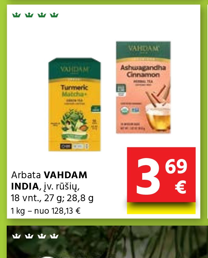 Arbata VAHDAM INDIA, 18 vnt