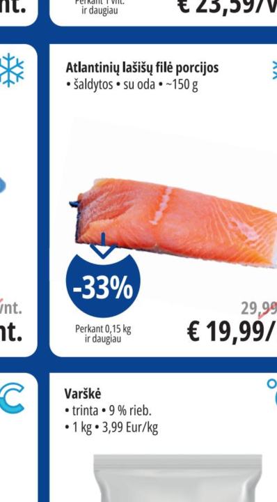 Atlantinių lašišų filė porcijos, ~150 g