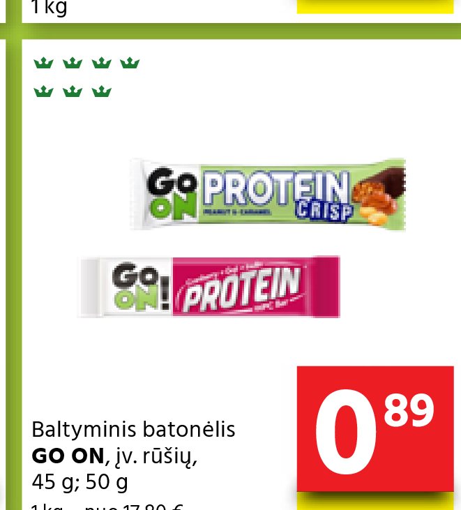 Baltyminis batonėlis GO ON, 45 g