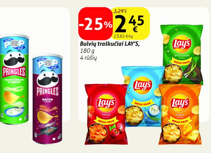 Bulvių traškučiai LAY'S, 180 g