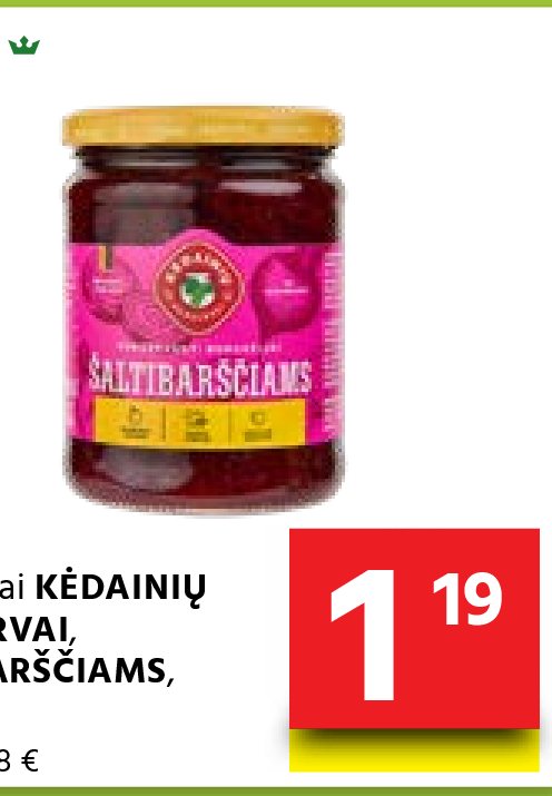 Burokėliai KĖDAINIŲ KONSERVAI, ŠALTIBARŠČIAMS, 480 g