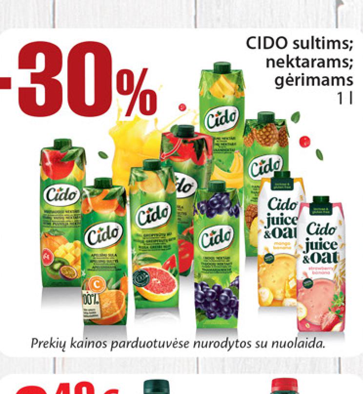 CIDO sultims; nektarams; gėrimams, 1 l