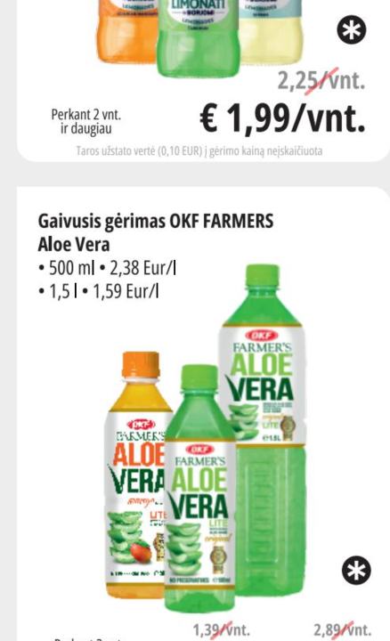 Gaivusis gėrimas OKF FARMERS Aloe Vera, 500 ml