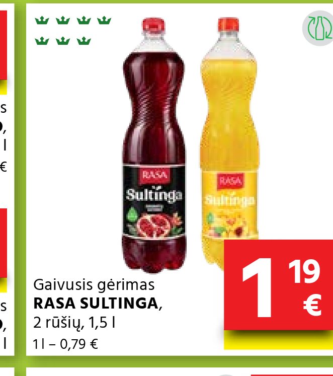 Gaivusis gėrimas RASA SULTINGA, 1.5 l