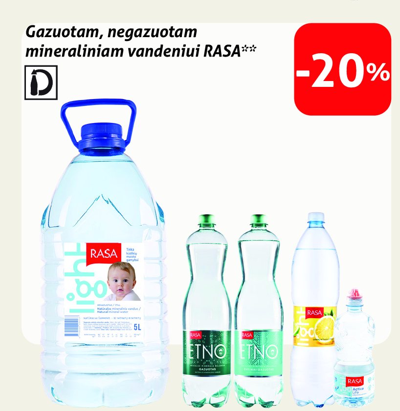 Gazuotam, negazuotam mineraliniam vandeniui RASA