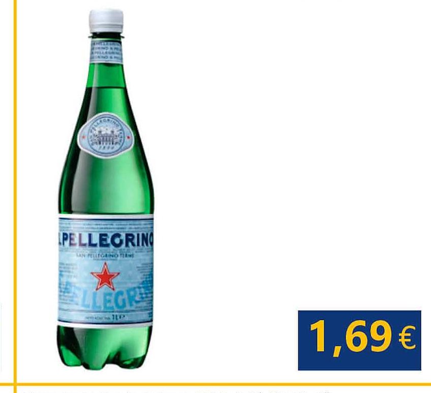 Gazuotas natūralus min. vanduo S. PELLEGRINO, 1 l
