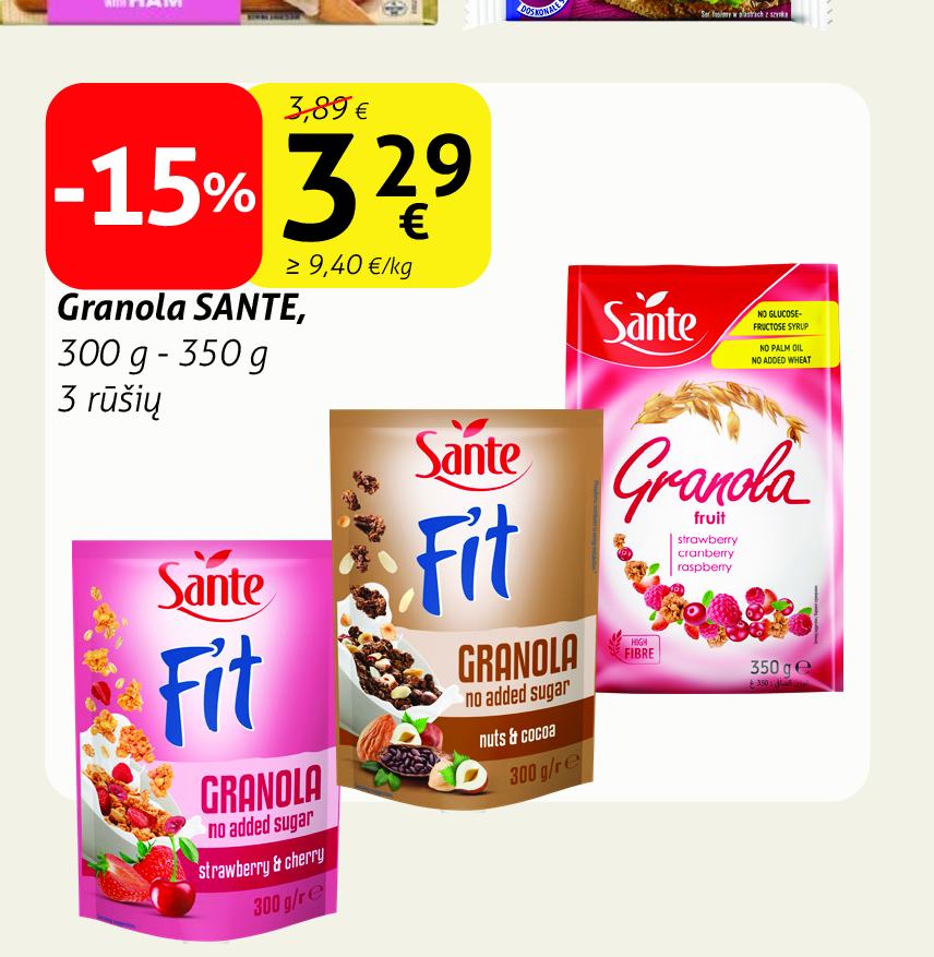 Granola SANTE, 300 g - 350 g