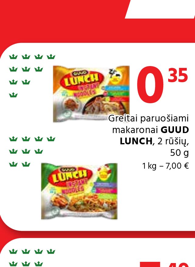 Greitai paruošiami makaronai GOOD LUNCH, 50 g
