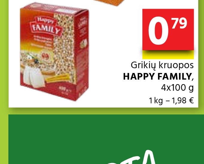 Grikų kruopos HAPPY FAMILY, 4 x 100 g