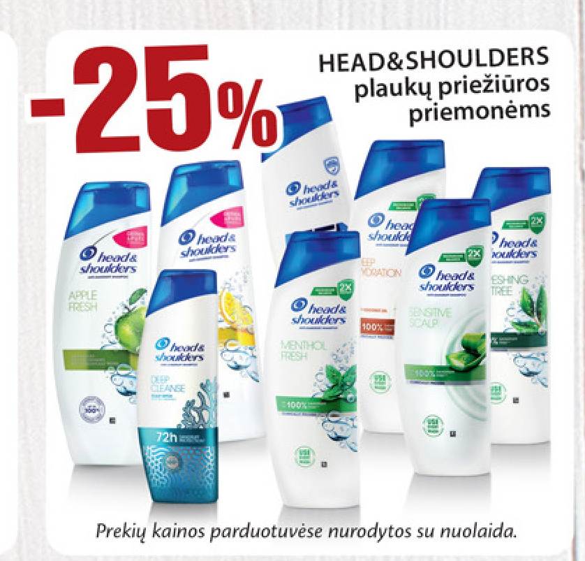 HEAD&SHOULDERS plaukų priežiūros priemonėms