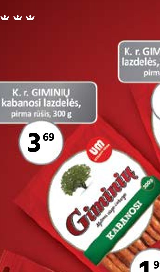 K. r. GIMINIŲ kabanosi lazdelės, 300 g