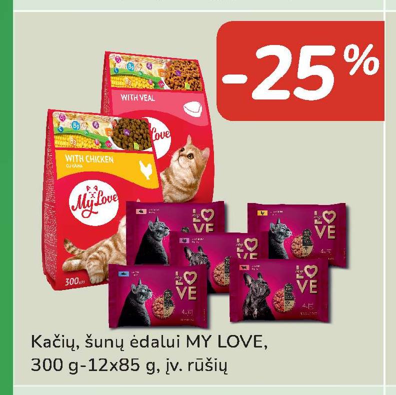 Kačių, šunų ėdalui MY LOVE, 300 g