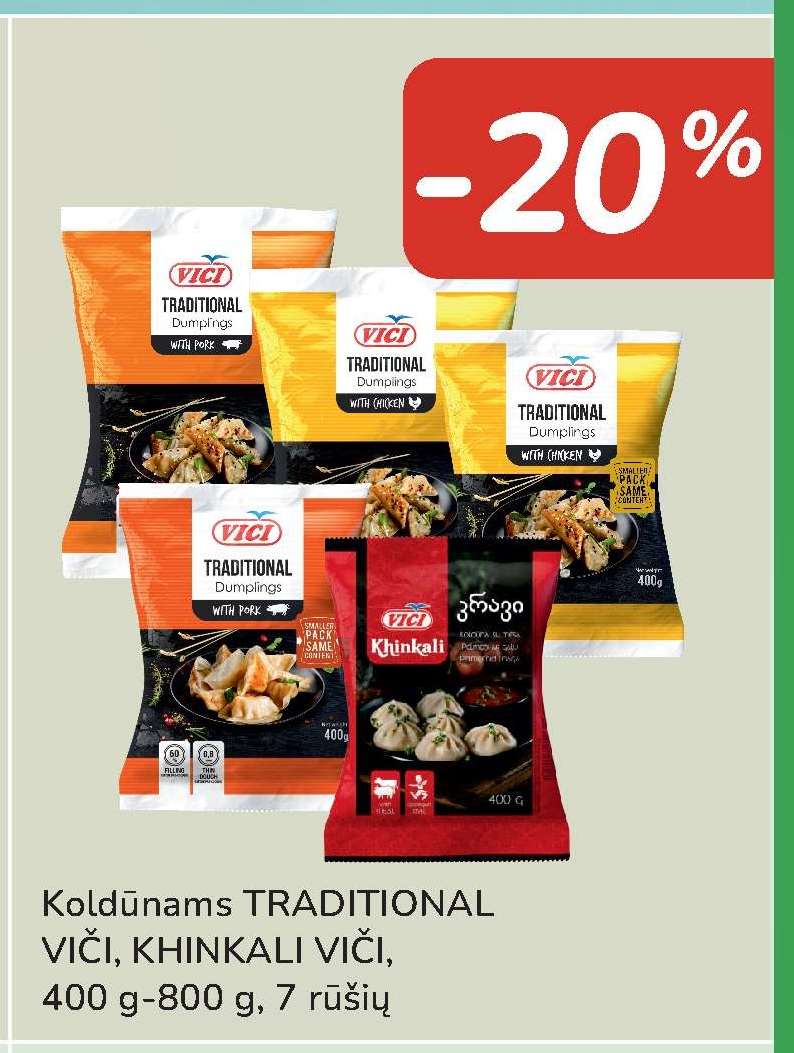 Koldūnams TRADITIONAL VIČI, KHINKALI VIČI, 400 g-800 g