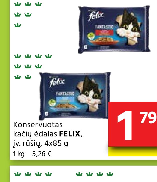 Konservuotas kačių ėdalas FELIX, 4 x 85 g
