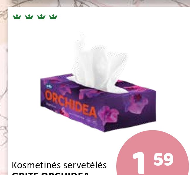 Kosmetinės servetėlės GRITE ORCHIDEA, 3sl., 100 vnt