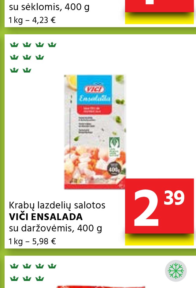 Krabų lazdelių salotos VIČI ENSALADA, 400 g