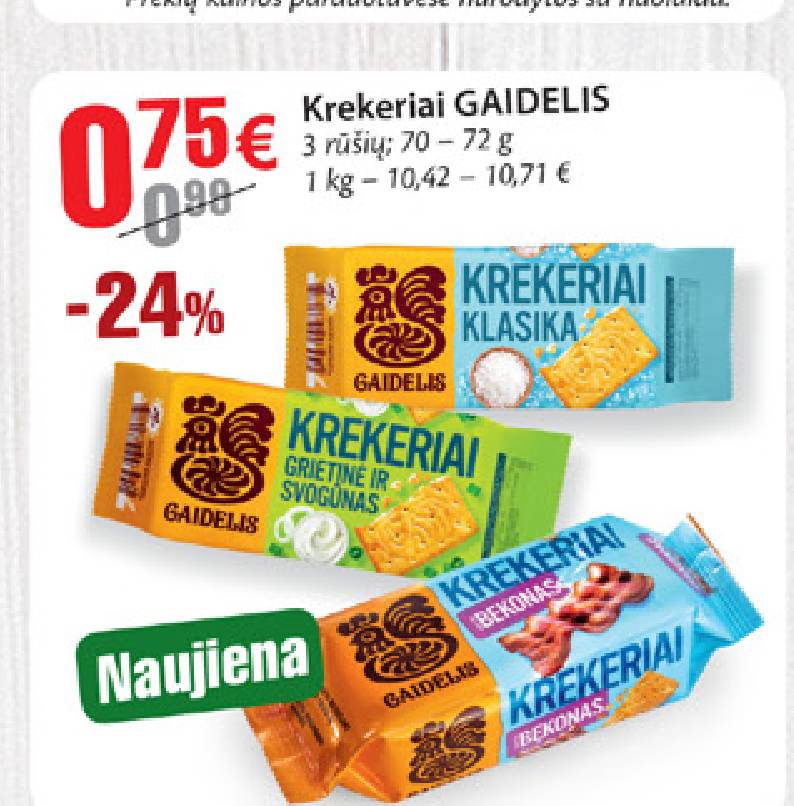 Krekeriai GAIDELIS, 72 g