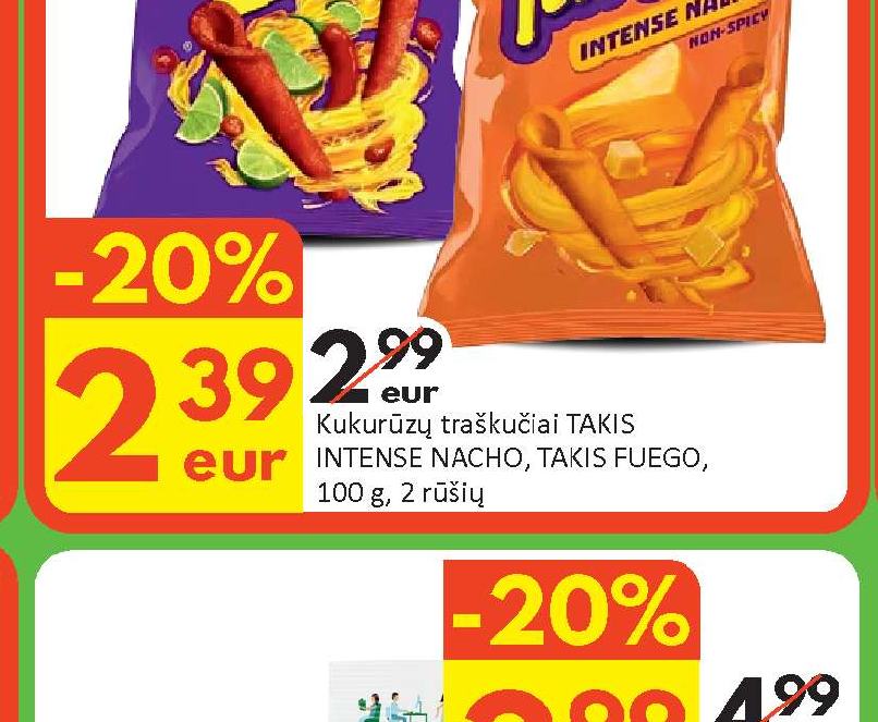 Kukurūzų traškučiai TAKIS INTENSE NACHO, TAKIS FUEGO, 100 g