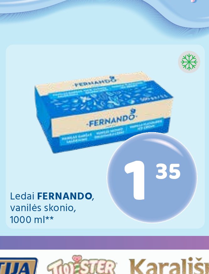 Ledai FERNANDO, vanilės skonio, , 1000 ml