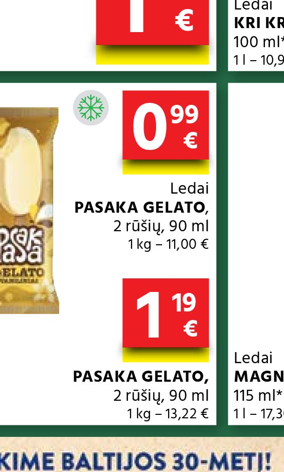 Ledai PASAKA GELATO, 90 ml