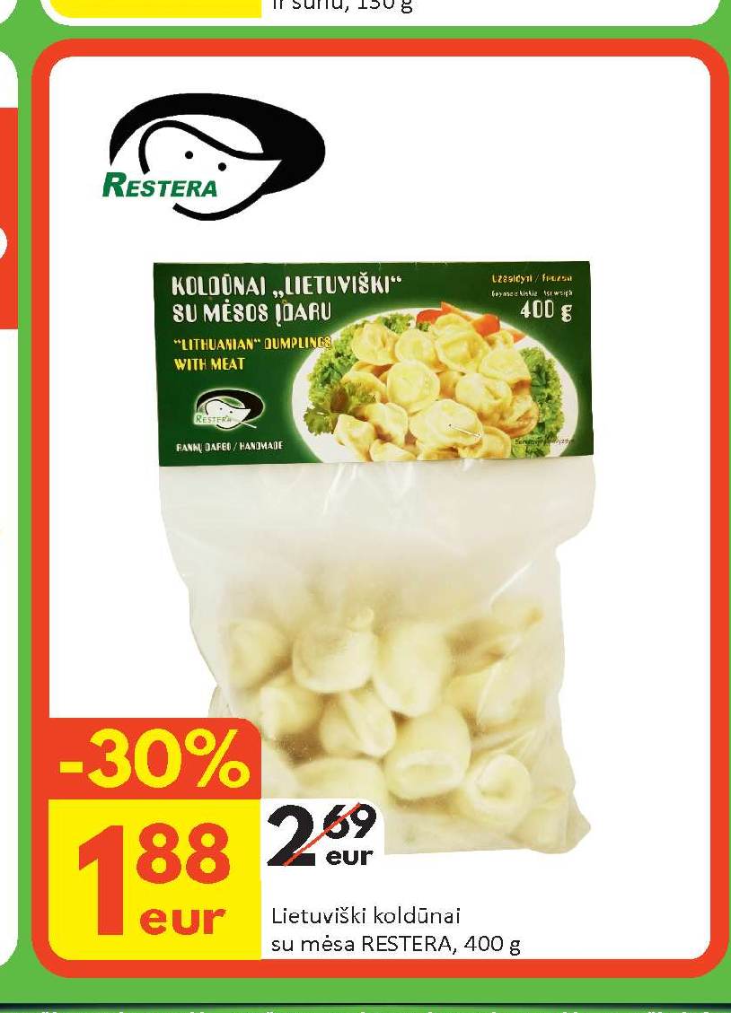 Lietuviški koldūnai su mėsa RESTERA, 400 g