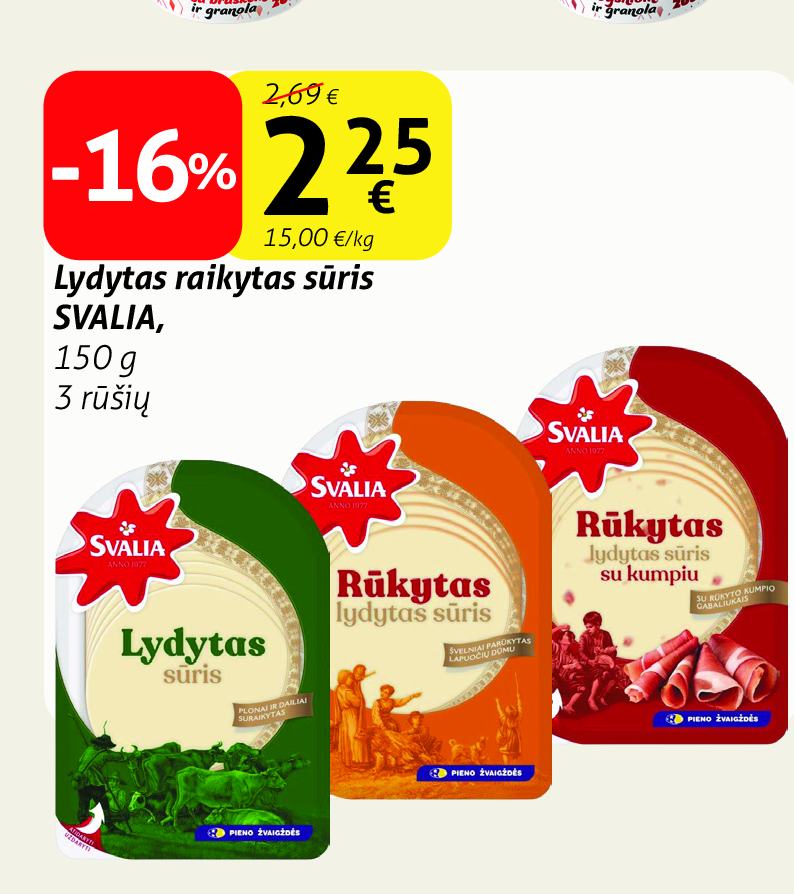 Lydytas raikytas sūris SVALIA, 150 g