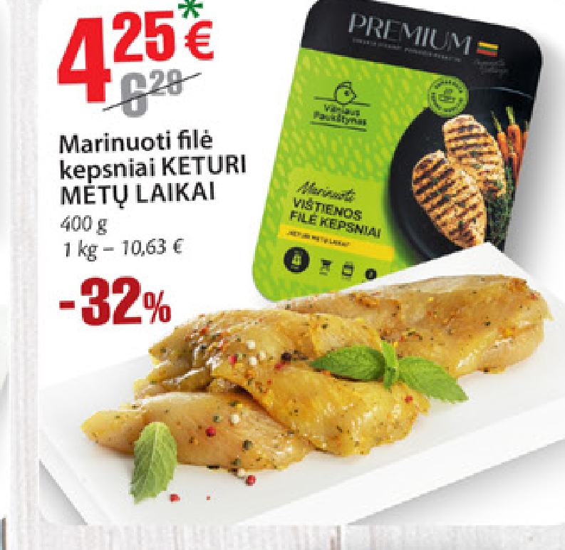 Marinuoti filė kepsniai KETURI METŲ LAIKAI, 400 g