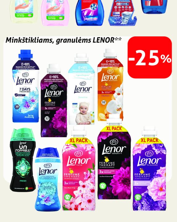 Minkštikliams, granulėms LENOR