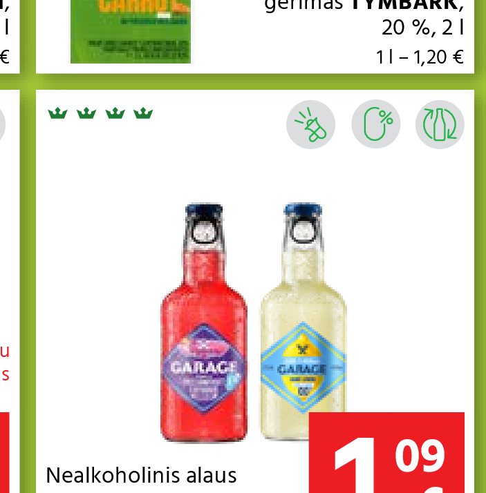 Nealkoholinis alaus kokteilis GARAGE, 0.275 l