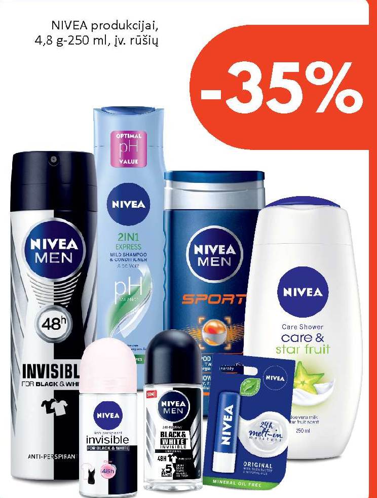 NIVEA produkcijai, 4.8 g-250 ml