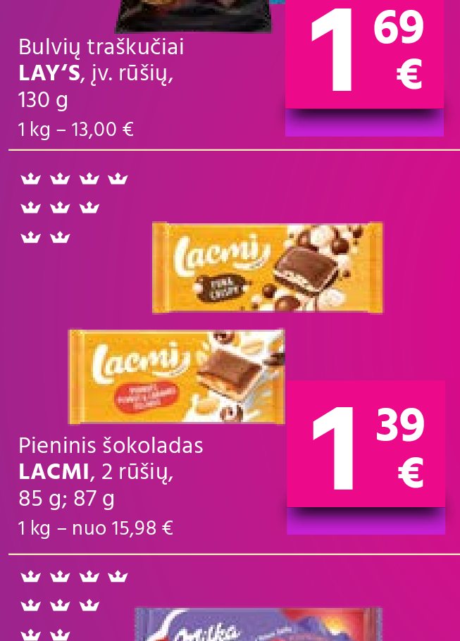 Pieninis šokoladas LACMI, 85 g