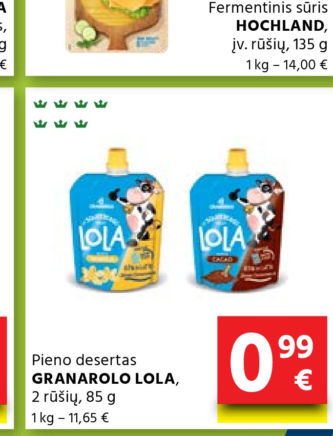 Pieno desertas GRANAROLO LOLA, 85 g