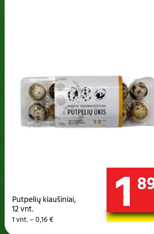 Putpelių kiaušiniai, 12 vnt