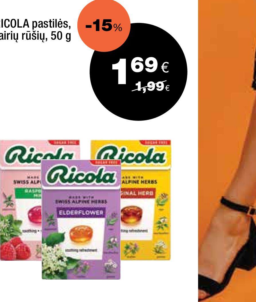 RICOLA pastilės, 50 g