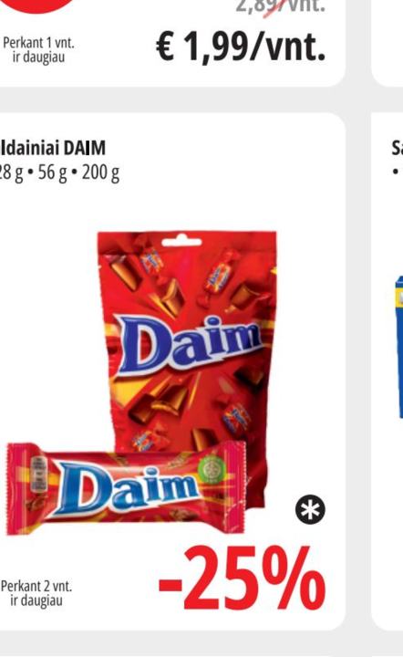 Saldainiai DAIM, 28 g