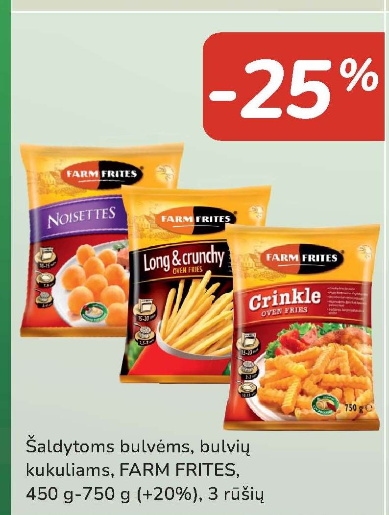 Šaldytoms bulvėms, bulvių kukuliam, FARM FRITES, 450 g-750 g