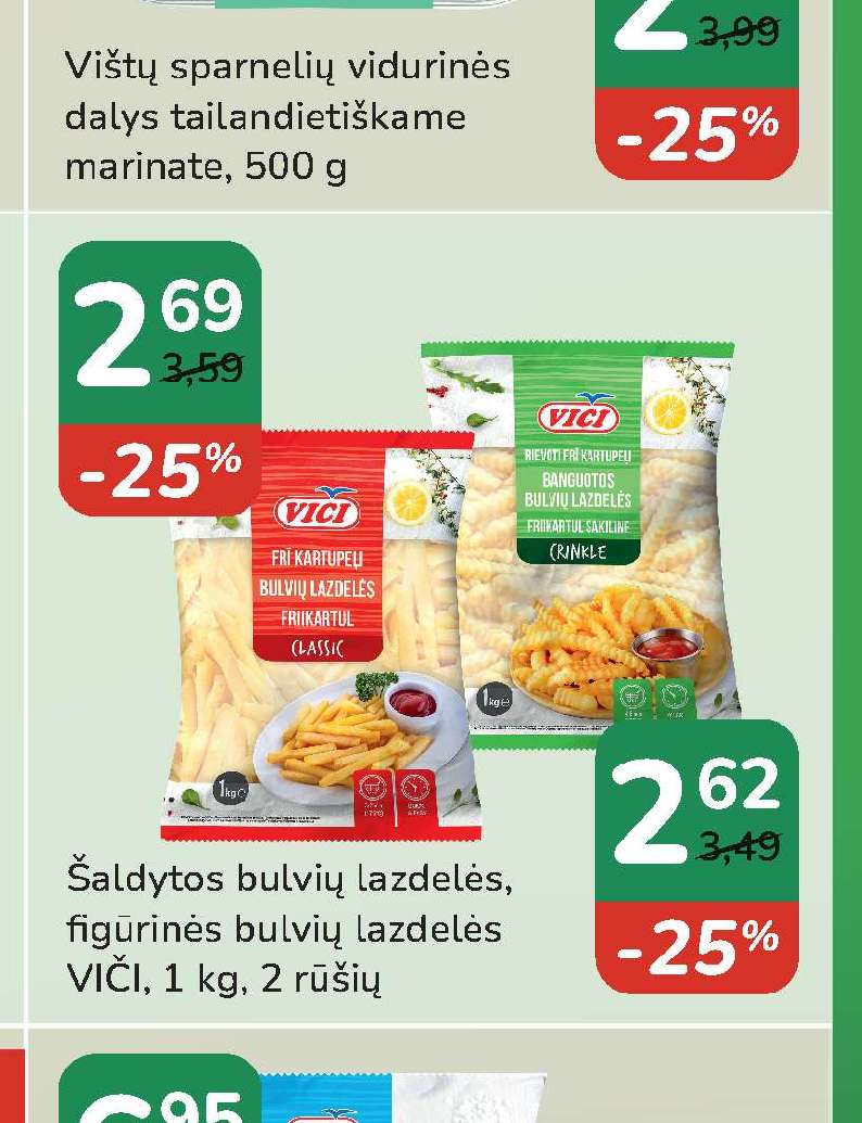 Šaldytos bulvių lazdelės, figūrinės bulvių lazdelės VIČI, 1 kg