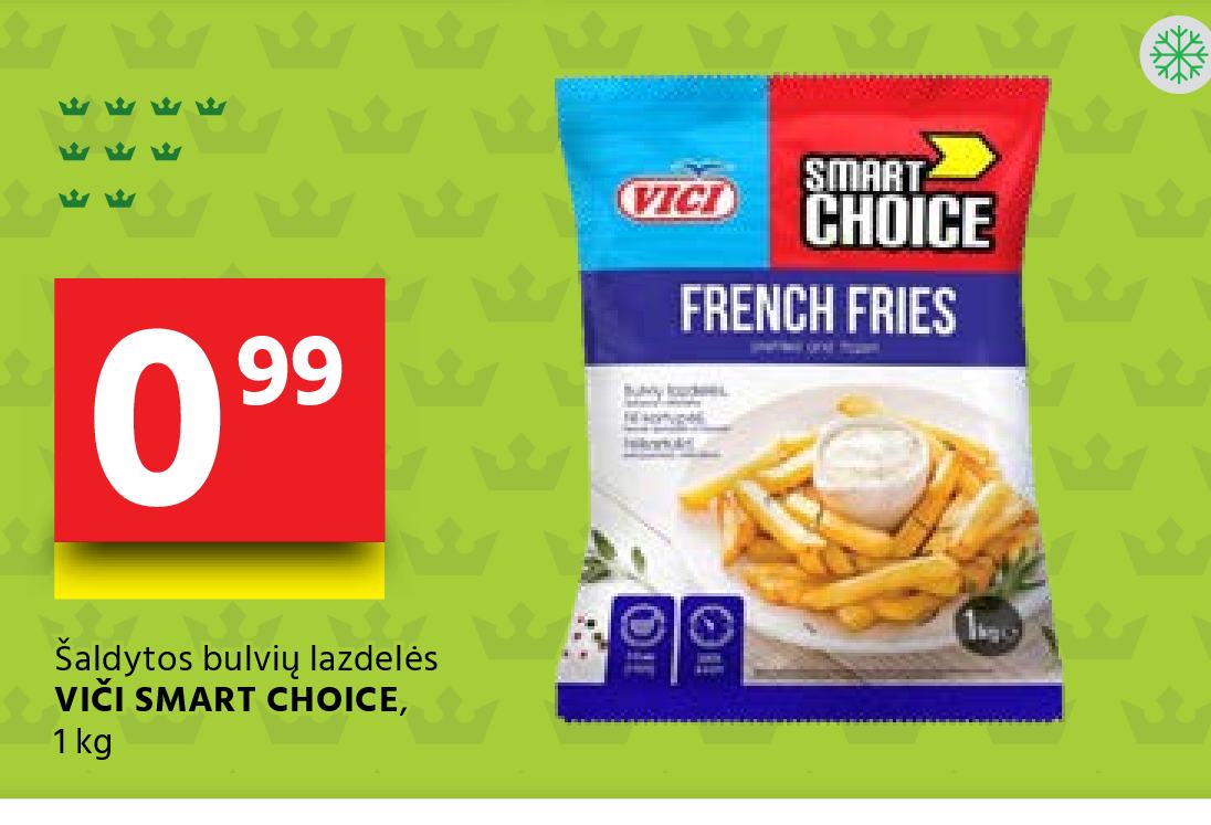 Šaldytos bulvių lazdelės VIČI SMART CHOICE, 1 kg