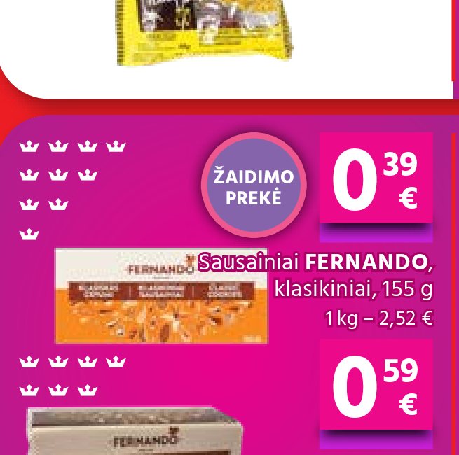 Sausainiai FERNANDO, klasikiniai, 155 g