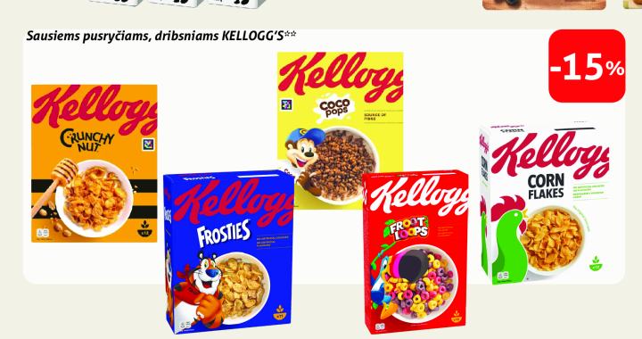 Sausiems pusryčiams, dribsniams KELLOGG'S