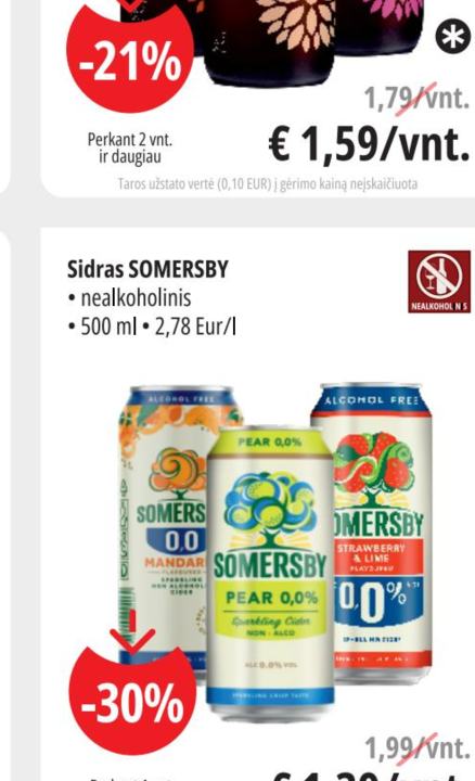 Sidras SOMERSBY, 500 ml