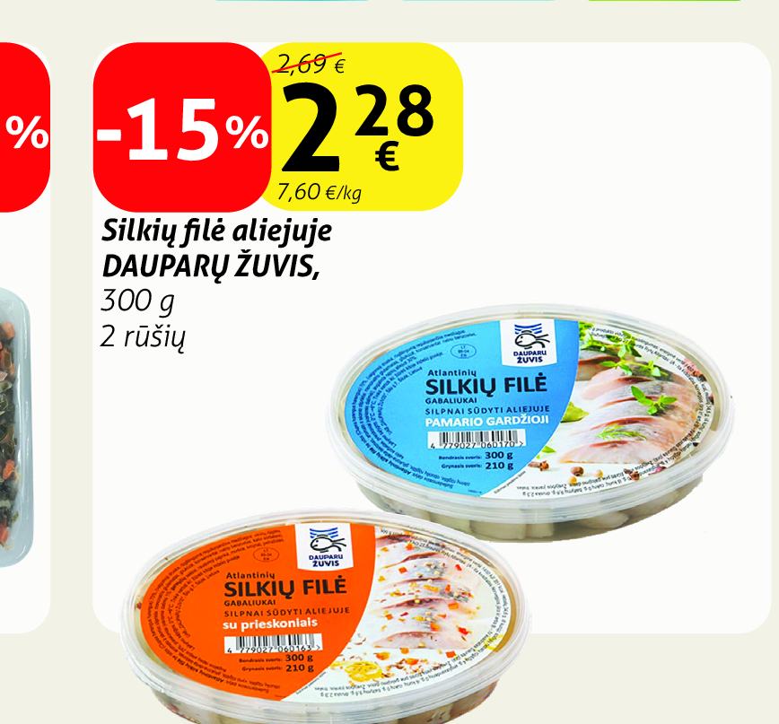 Silkių filė aliejuje DAUPARŲ ŽUVIS, 300 g