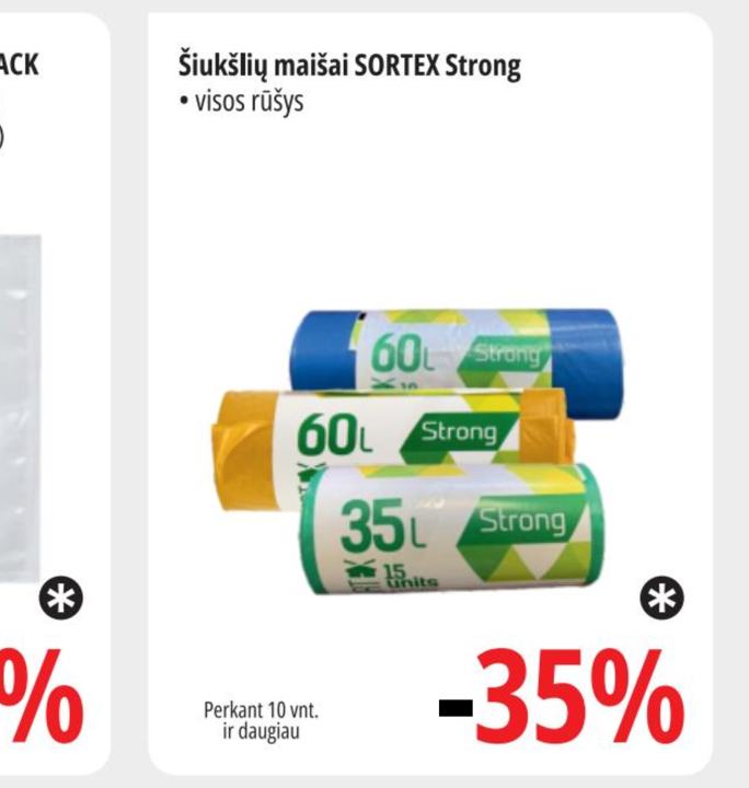 Šiukšlių maišai SORTEX Strong