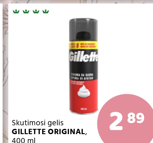 Skutimosi gelis GILLETTE ORIGINAL, 400 ml