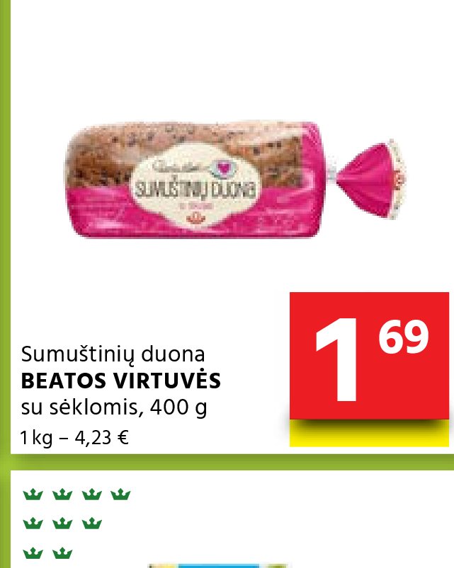 Sumuštinių duona BEATOS VIRTUVĖS, 400 g