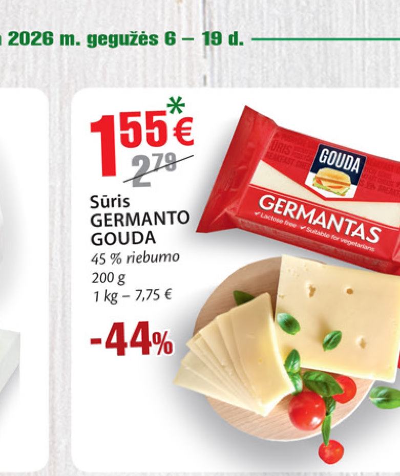 Sūris GERMANTAS GOUDA, 200 g