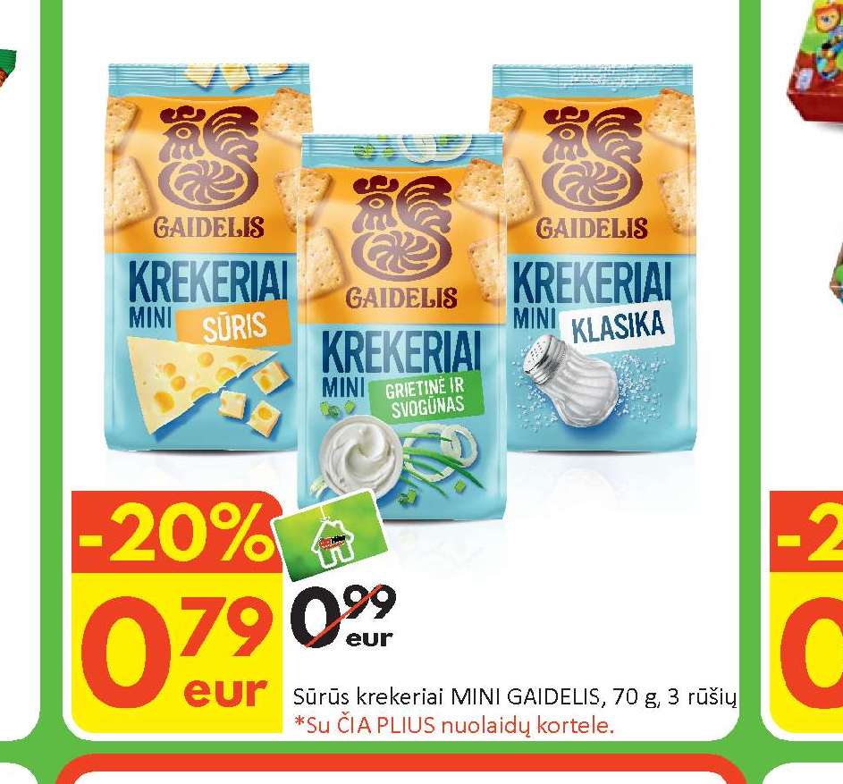 Sūrūs krekeriai MINI GAIDELIS, 70 g