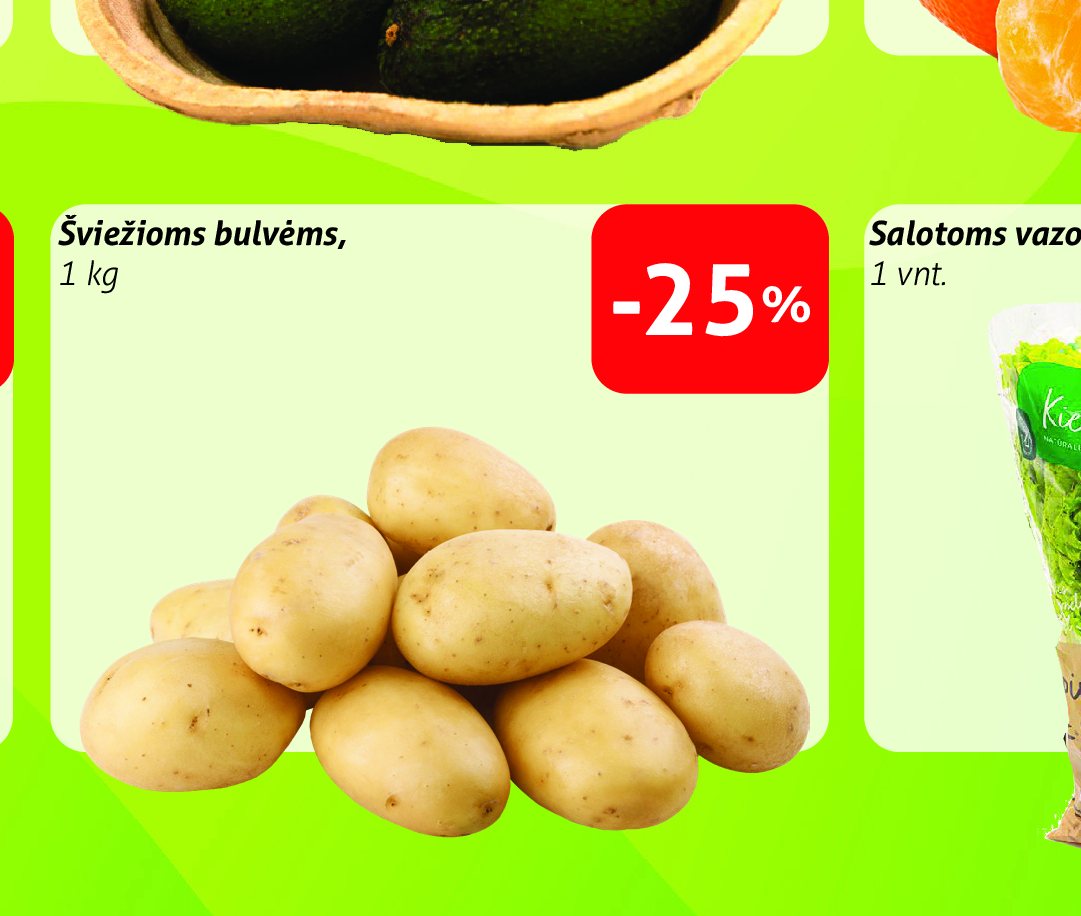 Šviežioms bulvėms, 1 kg